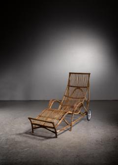 Rattan and cane deck chair - 3156237