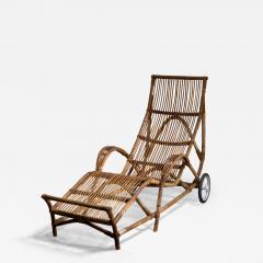 Rattan and cane deck chair - 3160680