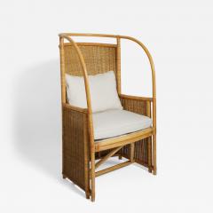 Rattan and wicker armchair 1950s  - 4540567