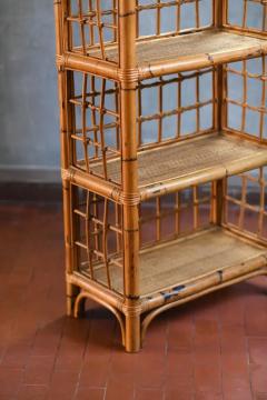 Rattan and wicker bookcase Italy 1980 - 3485152