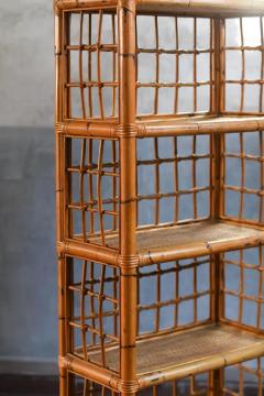 Rattan and wicker bookcase Italy 1980 - 3485153