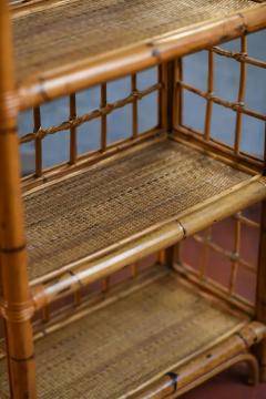 Rattan and wicker bookcase Italy 1980 - 3485155