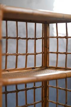 Rattan and wicker bookcase Italy 1980 - 3485157