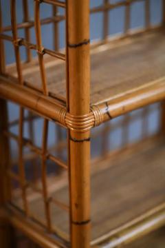 Rattan and wicker bookcase Italy 1980 - 3485158