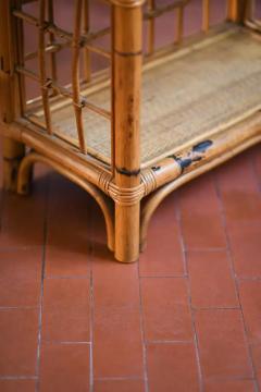 Rattan and wicker bookcase Italy 1980 - 3485159