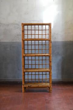 Rattan and wicker bookcase Italy 1980 - 3485160