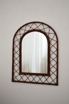 Rattan arch mirror 1970s  - 4695763