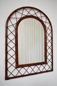 Rattan arch mirror 1970s  - 4695764