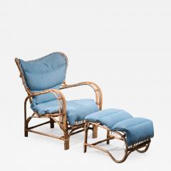 Rattan chair with ottoman Finland - 2549332