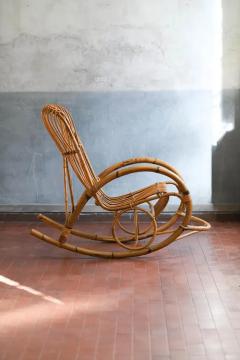 Rattan rocking chair Italy 1980 - 3491991