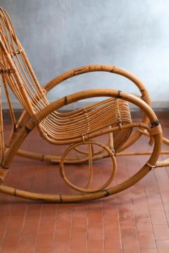 Rattan rocking chair Italy 1980 - 3491992