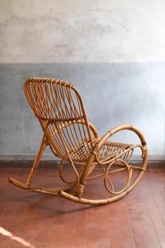 Rattan rocking chair Italy 1980 - 3491994