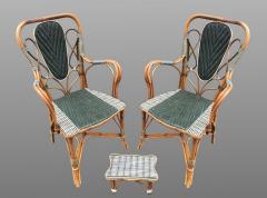 Rattan winter garden set France circa 1920 - 1040708