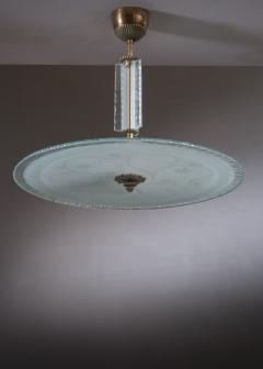 Raw glass and brass pendant - 3618058