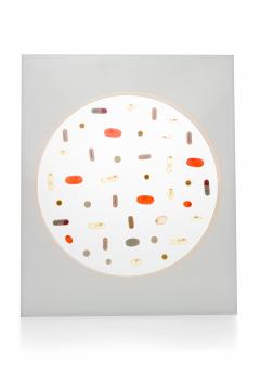 Ray Geary Contemporary Resin And Pill Sculpture Titled White Pill Circle - 3209962