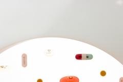 Ray Geary Contemporary Resin And Pill Sculpture Titled White Pill Circle - 3209965