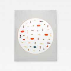 Ray Geary Contemporary Resin And Pill Sculpture Titled White Pill Circle - 3223760