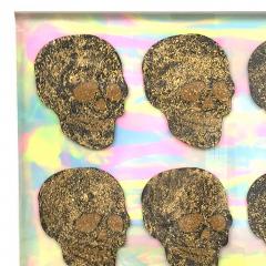 Ray Geary Ray Geary Tie Die Gold Skulls Artpiece - 3186286
