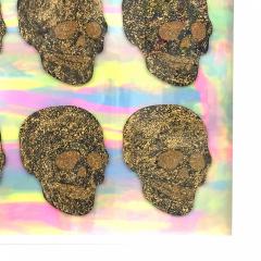 Ray Geary Ray Geary Tie Die Gold Skulls Artpiece - 3186287