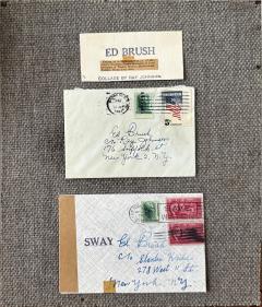 Ray Johnson Mail Art Correspondence Art Pioneer Two Envelops and Collage Signed - 4741155