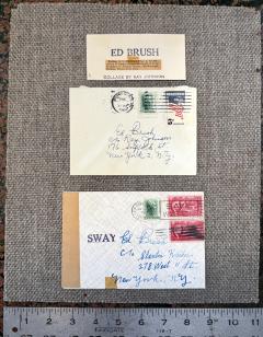 Ray Johnson Mail Art Correspondence Art Pioneer Two Envelops and Collage Signed - 4741164