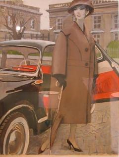Raymond Besse Christian Dior Original Fashion Illustration - 2592881