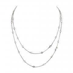 Raymond C Yard 14K White Gold 5 00cttw Round Cut Diamond By The Yard Chain Diamonds - 4391792