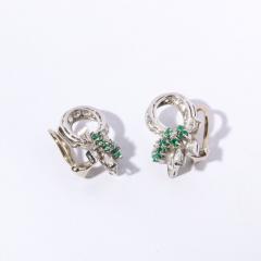 Raymond C Yard Raymond Yard Platinum Diamond Emerald Earrings - 2909684