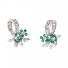 Raymond C Yard Raymond Yard Platinum Diamond Emerald Earrings - 2910661