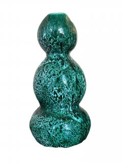 Raymond Camart Ray Camart Vallauris Emerald Green Double Bulb Pitcher 27cm 10 6  - 4804530