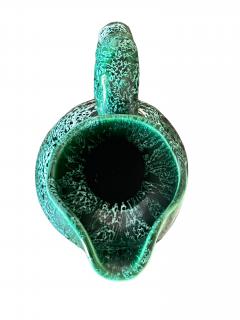 Raymond Camart Ray Camart Vallauris Emerald Green Double Bulb Pitcher 27cm 10 6  - 4804533