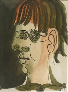 Raymond Debieve Original Mixed Media Gouache in Archival Frame - 4101459