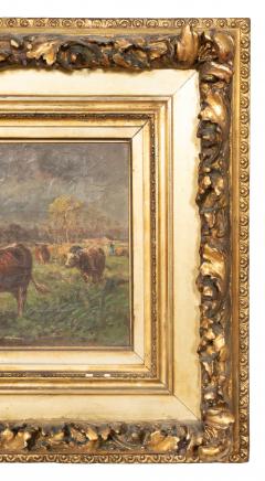 Raymond Desvarreux Oil On Canvas Painting Of Cows By Raymond Desvarreux - 4789234