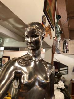 Raymond Leon Rivoire Femme au Levrier Art Deco Statue Bust by Raymond Leon Rivoire Sevres - 3827773