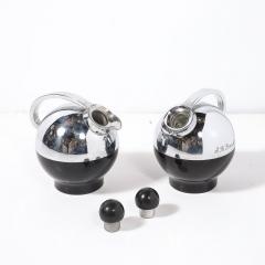 Raymond Loewy Art Deco Spherical Miracle Chrome Bakelite Thermos Bottles by Raymond Loewy - 4403504