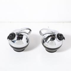 Raymond Loewy Art Deco Spherical Miracle Chrome Bakelite Thermos Bottles by Raymond Loewy - 4403510