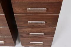 Raymond Loewy Pair of Raymond Loewy for Mengel 4 Drawer Nightstands with Lucite Handles - 1572122