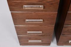 Raymond Loewy Pair of Raymond Loewy for Mengel 4 Drawer Nightstands with Lucite Handles - 1572125