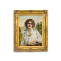Raymond Lynde English Gilt Young Lady Portrait - 4634852