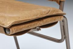 Raymond Rombouts Raymond Rombouts Leather Steel Dining Chairs 20th Century - 2340192