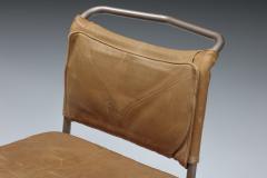 Raymond Rombouts Raymond Rombouts Leather Steel Dining Chairs 20th Century - 2340193