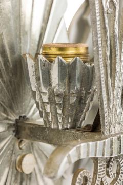 Raymond Subes 3 French Art Deco Silvered Bronze Wall Lights Sconces Manner of Raymond Subes - 4163162