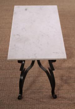 Raymond Subes Art Deco Iron feet marble top Coffee Table style of Raymond Subes 1950s - 983493