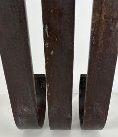 Raymond Subes Art Deco Wrought Iron Brass Marble Console Table Subes Manner - 4330423