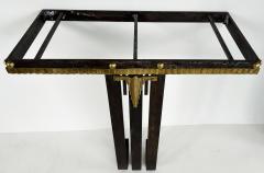 Raymond Subes Art Deco Wrought Iron Brass Marble Console Table Subes Manner - 4330424