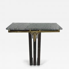 Raymond Subes Art Deco Wrought Iron Brass Marble Console Table Subes Manner - 4332549