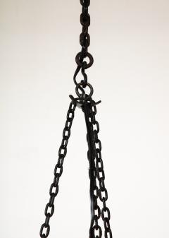 Raymond Subes Black Wrought Iron Chandelier in the Manner of Raymond Subes France 20th C  - 3119156