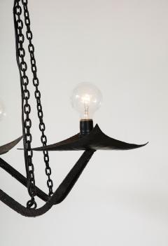 Raymond Subes Black Wrought Iron Chandelier in the Manner of Raymond Subes France 20th C  - 3119158
