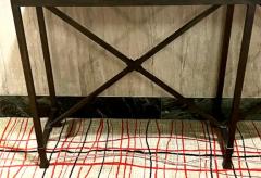 Raymond Subes Custom French Mid Century Modern Neoclassical Iron Stone Console Raymon Subes - 3247960