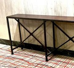Raymond Subes Custom French Mid Century Modern Neoclassical Iron Stone Console Raymon Subes - 3247967
